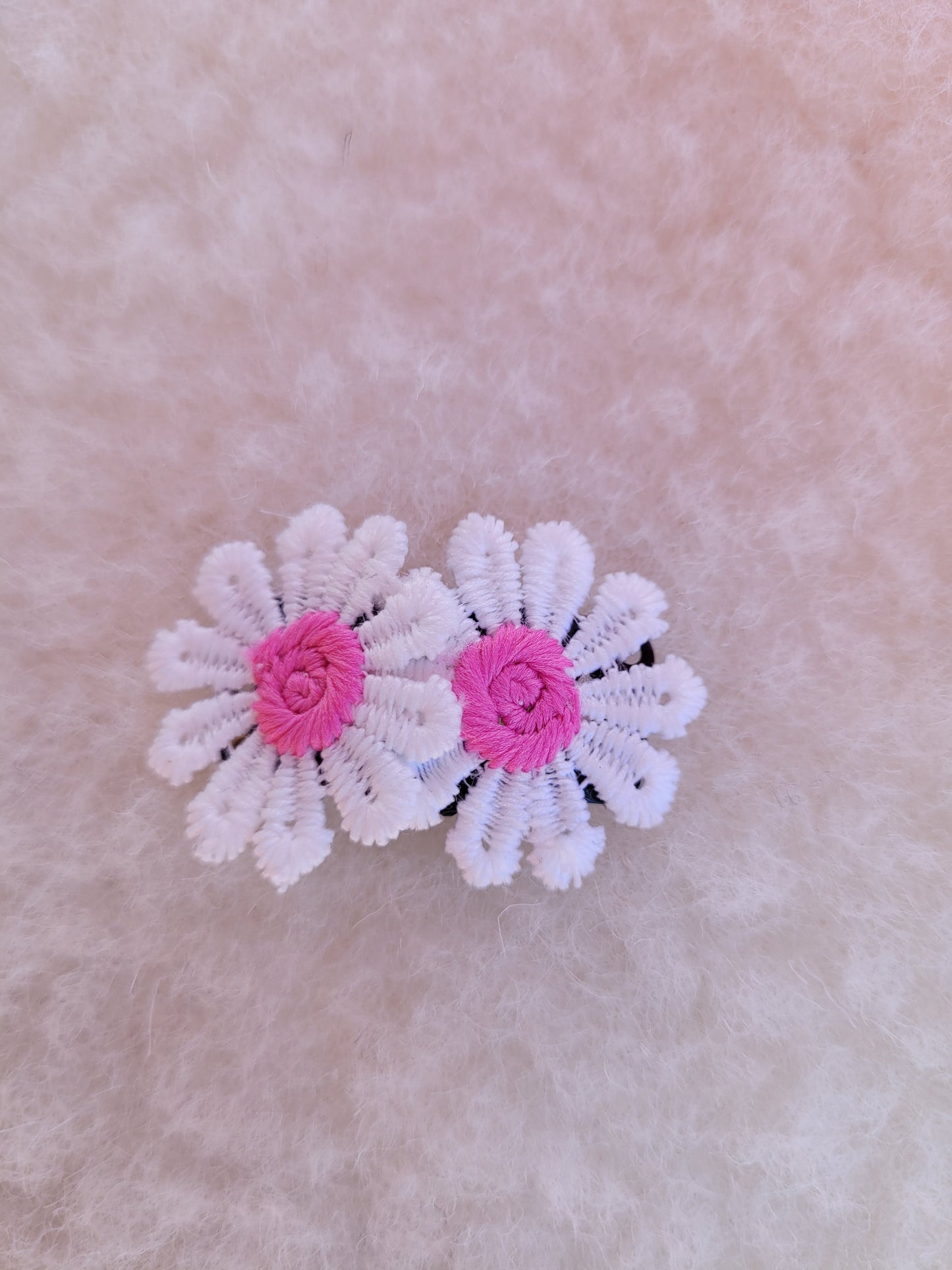 Haarknipje anti slip wit&roze