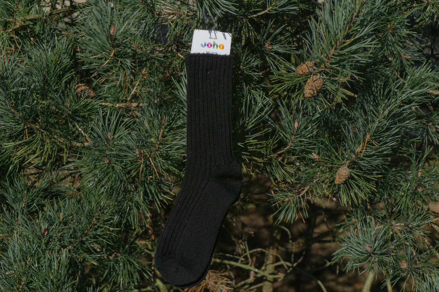 wollen sokken zwart rib