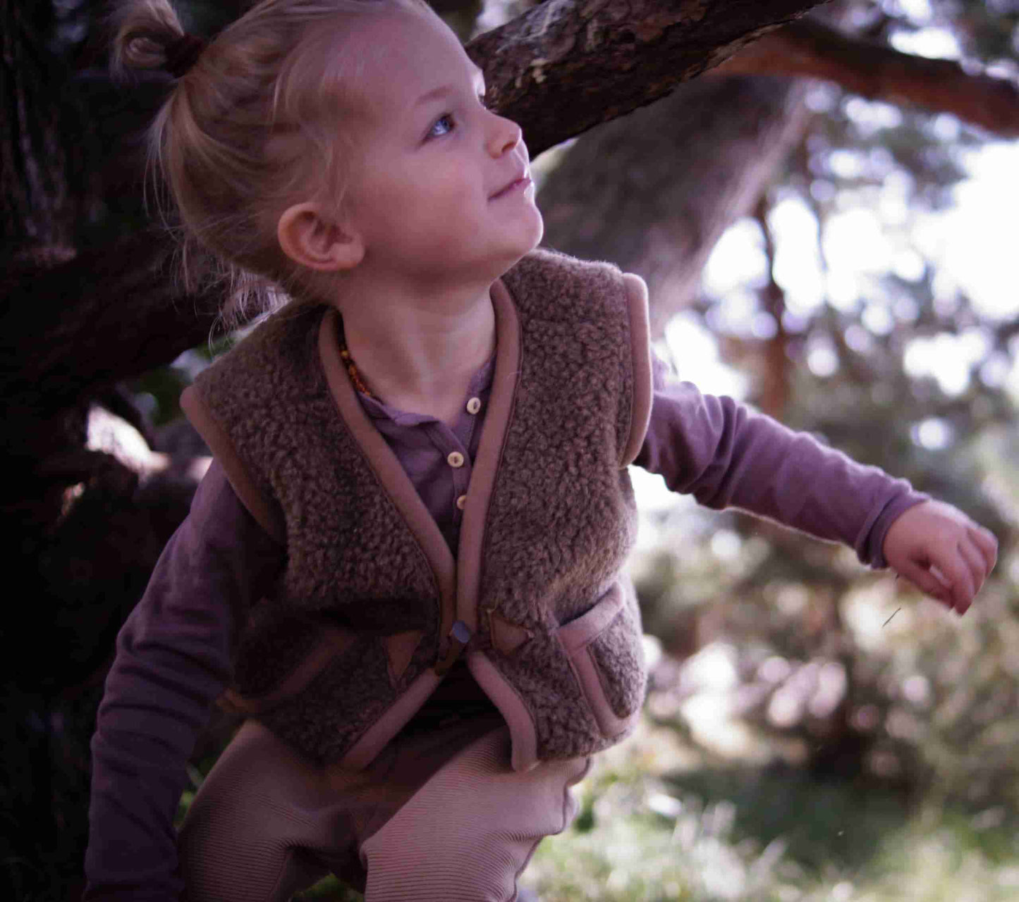 Wollen bodywarmer bruin