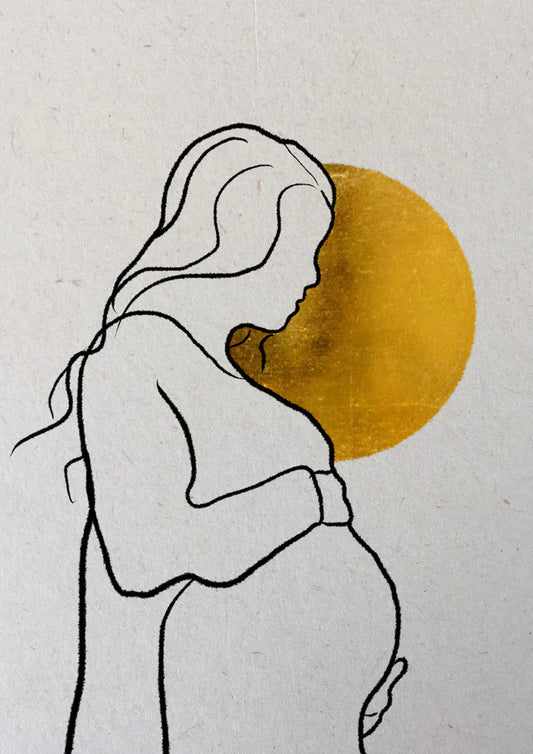 Kaart zwanger gouden maan